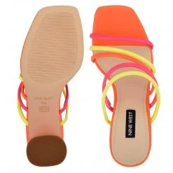 Nine West Girlie Block Heel Slide Sandals Color Pop 11 Nine West Girlie Block Heel Slide Sandals Color Pop