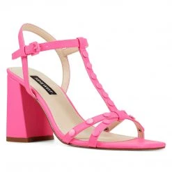 Nine West Glimmer Block Heel Sandals Color Pop