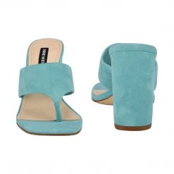 Nine West Color Pop Gogo Block Heel Slide Sandals