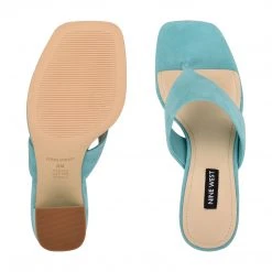 Nine West Color Pop Gogo Block Heel Slide Sandals