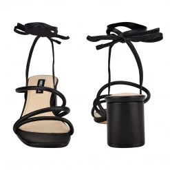 Nine West Gorg Ankle Wrap Block Heel Sandals