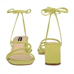 Nine West Gorg Ankle Wrap Block Heel Sandals