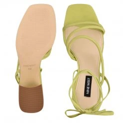 Nine West Gorg Ankle Wrap Block Heel Sandals