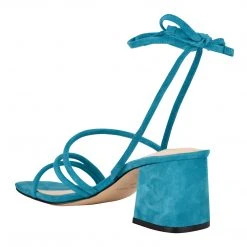 Nine West Gorg Ankle Wrap Block Heel Sandals Lace It Up