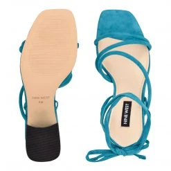 Nine West Gorg Ankle Wrap Block Heel Sandals Lace It Up