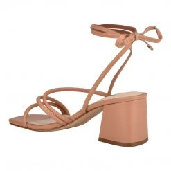 Nine West Gorg Ankle Wrap Block Heel Sandals Lace It Up