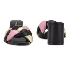 Nine West Weave Got You Gotit Block Heel Slide Sandals