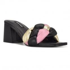 Nine West Weave Got You Gotit Block Heel Slide Sandals