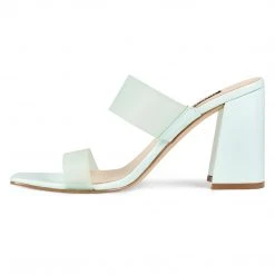 Nine West Gya Block Heel Slide Sandals 9 Nine West Gya Block Heel Slide Sandals