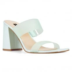 Nine West Gya Block Heel Slide Sandals