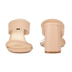 Nine West Gya Block Heel Slide Sandals