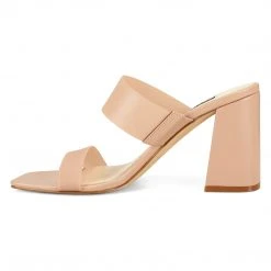 Nine West Gya Block Heel Slide Sandals