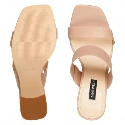 Nine West Gya Block Heel Slide Sandals
