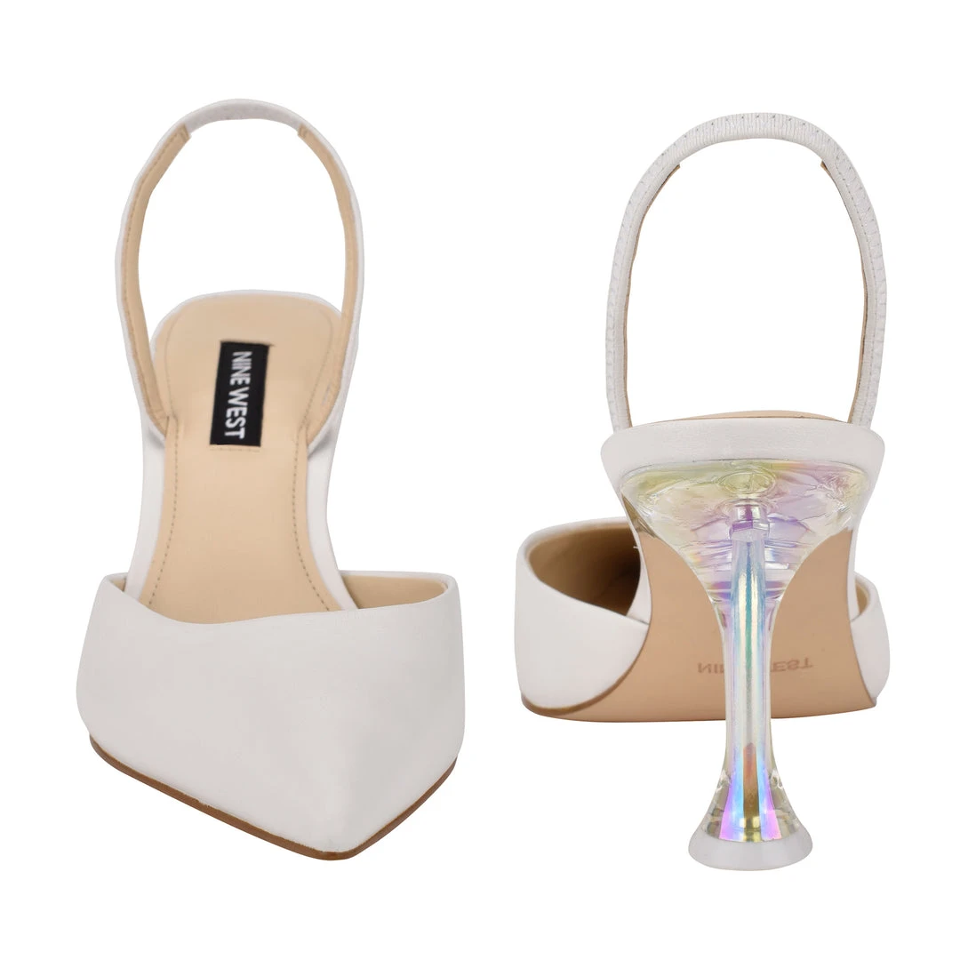 Nine West In The Clear Happy Pointy Toe Heeled Slingbacks 6 Nine West In The Clear Happy Pointy Toe Heeled Slingbacks