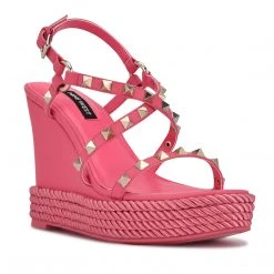 Nine West Harte Studded Espadrille Wedge Sandals
