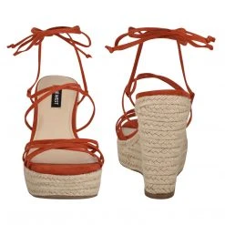 Nine West Lace It Up Havefun Ankle Wrap Espadrille Wedge Sandals