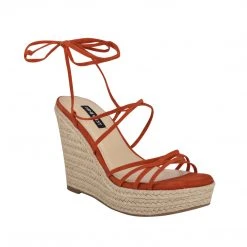 Nine West Lace It Up Havefun Ankle Wrap Espadrille Wedge Sandals