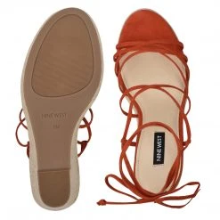 Nine West Lace It Up Havefun Ankle Wrap Espadrille Wedge Sandals