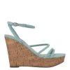 Nine West Lace It Up Havi Ankle Wrap Cork Wedge Sandals