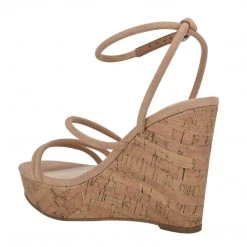 Nine West Havi Ankle Wrap Cork Wedge Sandals Lace It Up