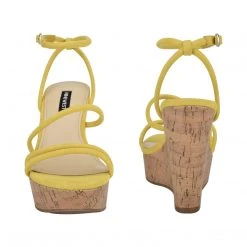 Nine West Lace It Up Havi Ankle Wrap Cork Wedge Sandals