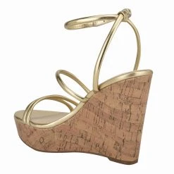 Nine West Havi Ankle Wrap Cork Wedge Sandals