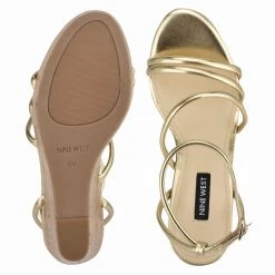 Nine West Havi Ankle Wrap Cork Wedge Sandals