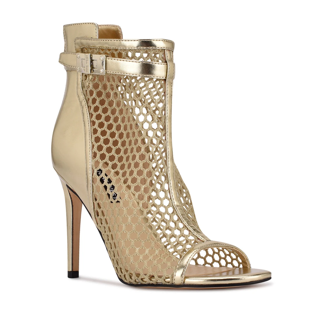 Nine West Ididit Mesh Peep Toe Booties Metallic Mindset 4 Nine West Ididit Mesh Peep Toe Booties Metallic Mindset
