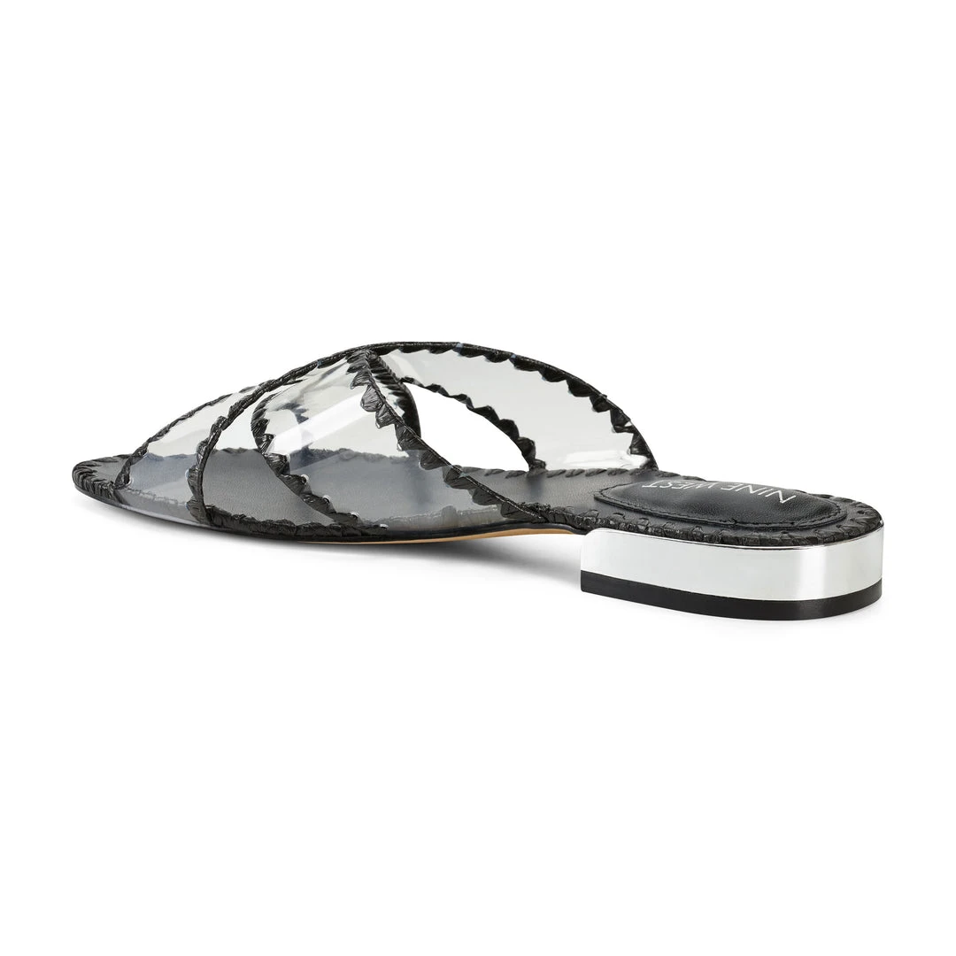 Nine West Ieni Flat Slide Sandals 5 Nine West Ieni Flat Slide Sandals