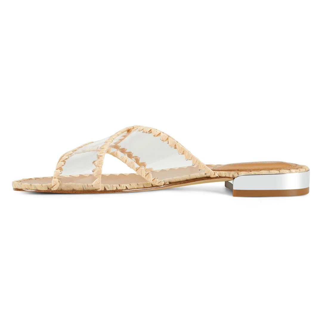 Nine West Mules & Slides Ieni Flat Slide Sandals 6 Nine West Mules & Slides Ieni Flat Slide Sandals