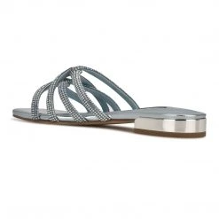 Nine West Iria Dress Slide Sandals Metallic Mindset