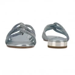 Nine West Iria Dress Slide Sandals Metallic Mindset