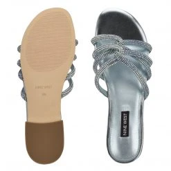 Nine West Iria Dress Slide Sandals Metallic Mindset