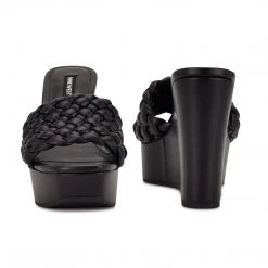 Nine West Kat Platform Slide Sandals Weave Got You