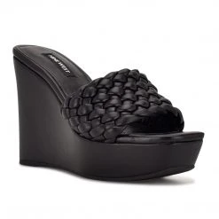 Nine West Kat Platform Slide Sandals Weave Got You