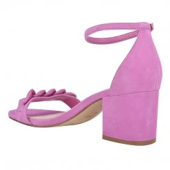 Nine West Kimba Ankle Strap Block Heel Sandals Color Pop