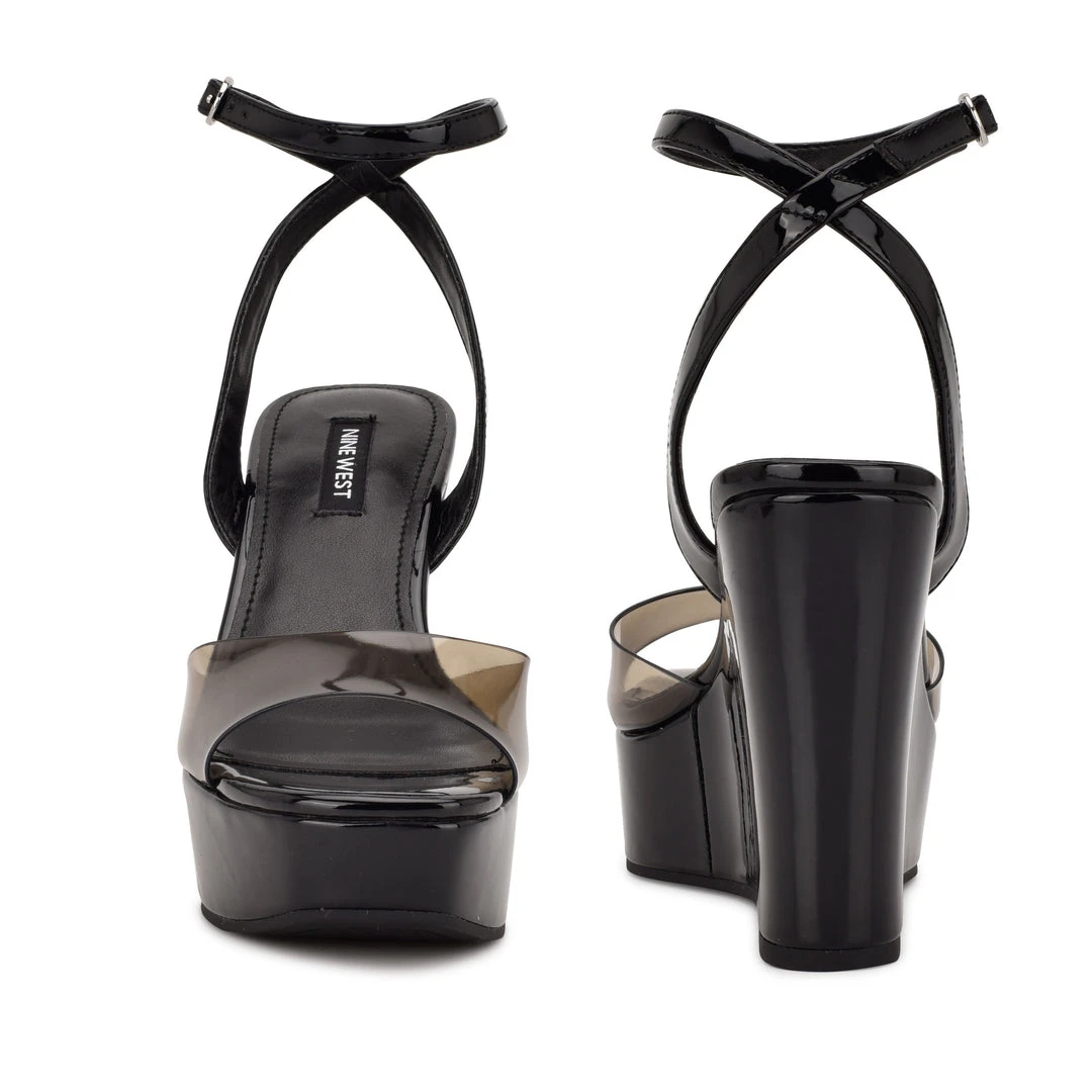 Nine West Klear Platform Ankle Strap Sandals 6 Nine West Klear Platform Ankle Strap Sandals