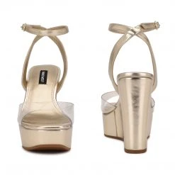 Nine West Klear Platform Ankle Strap Sandals Weave Got You