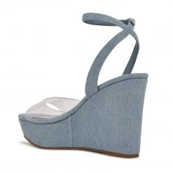 Nine West Weave Got You Klear Platform Ankle Strap Sandals