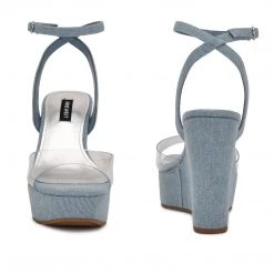 Nine West Weave Got You Klear Platform Ankle Strap Sandals