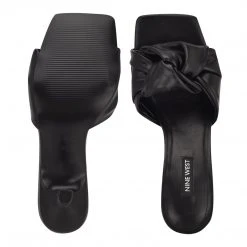 Nine West Weave Got You Knot Heeled Slide Sandals 6 Nine West Weave Got You Knot Heeled Slide Sandals