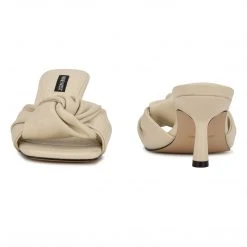 Nine West Knot Heeled Slide Sandals Weave Got You