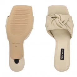 Nine West Knot Heeled Slide Sandals Weave Got You