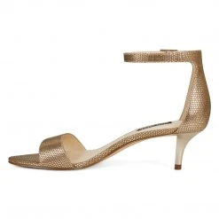 Nine West Leisa Ankle Strap Sandals Metallic Mindset