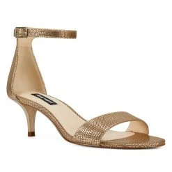 Nine West Leisa Ankle Strap Sandals Metallic Mindset