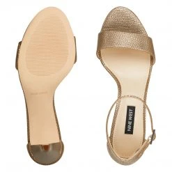 Nine West Leisa Ankle Strap Sandals Metallic Mindset