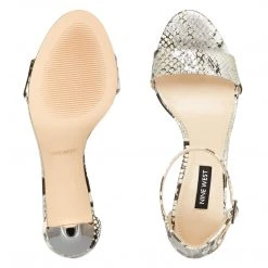 Nine West Leisa Ankle Strap Sandals Metallic Mindset