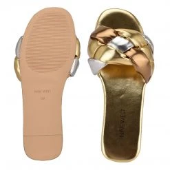 Nine West Lula Flat Slide Sandals Weave Got You