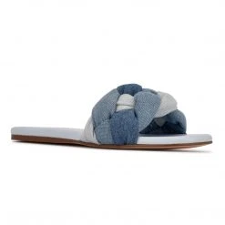 Nine West Lula Flat Slide Sandals Weave Got You