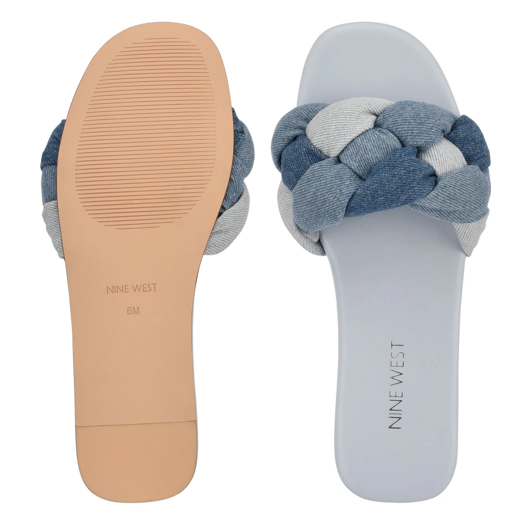 Nine West Lula Flat Slide Sandals Weave Got You 7 Nine West Lula Flat Slide Sandals Weave Got You